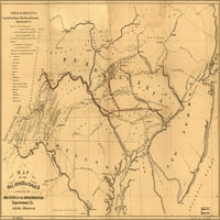 24 x36 Плакат за галерия, карта железопътни канали Broad Mountain Coal Co. 1850