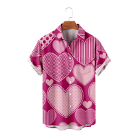 Модна сърдечна печат с късо ръкав Мъже жени плажни върхове, дете-170,09