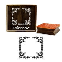 Printtoo Флорална гранична рамка Дизайн квадрат дървен гумен печат за скрап за скрап