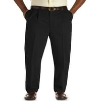 Oak Hill от DXL Men Big and Tall Premium Stretch Place Twill Pants, Black, 48W 28L, Редовно издигане