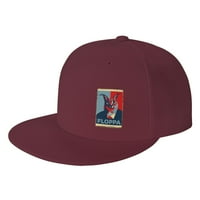 Cepten Mens & Women Hip Hop Classic с голямо лого на флопа регулируемо бейзболна плоска шапка от сметка тъмно червено