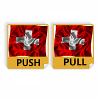 Копринена текстура Швейцария Флаг модел Push Pull Tign Sign Vinyl Stickers Магазин