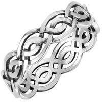 Стерлинг сребърен Wicca Weave Celtic Ring Size 9