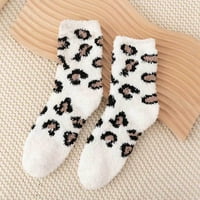 Плюс размер бедро на бедрото високи чорапи жени есента и зимата небрежно топло дебело леопардово печат корали домашни етажи чорапи