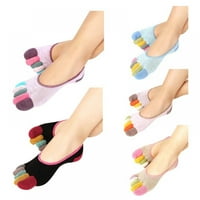 Чорапи на пръсти с ниско рязане без показване памук спорт пет пръста чорапи със силиконова пета за дамски дами