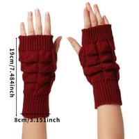 Дамски ръкавици жени момиче плетена ръка без пръсти поддържа топло зимни ръкавици мека топла ръкавица черно