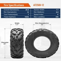 Всички терени Halberd 6pr ATV UTV гума 25x8- Предни резервни гуми за гуми Офроуд гуми