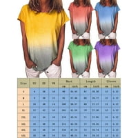 Жени ежедневни разхлабени дъгови отпечатани тениски върхове с къс ръкав лятна дама фитнес тениска