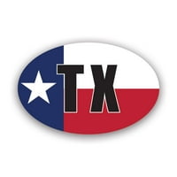 Тексаски флаг Овален стикер Декол - самозалепващ винил - устойчив на атмосферни влияния - направен в САЩ - V T Euro