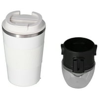 Чаша за кафе, бяла вакуумна чаша за кафе за дома за открито за автомобилна чаша за кафе+филтър+контейнер за филтър