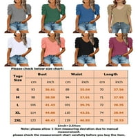 Sanviglor жени тениска v Вратна тениска с къси ръкав летни върхове модна туника блуза ежедневно облекло tee khaki s