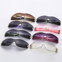 Модни очила без ръбове една оченче сенки увиват около y2k слънчеви очила за жени мъже спортни слънчеви очила c1