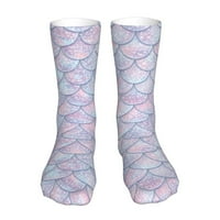 Блестяща русалка Риба скала чорапи за жени мъже Новост цветни чорапи на екипажа Небрежни смешни рокли чорапи подаръци за нея него