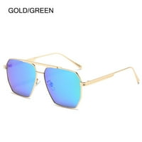 Очила големи леки слънчеви очила поляризирани слънчеви очила женски полигони слънчеви очила метална рамка мъжки нюанси злато зелено