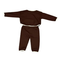 jaweiwi бебета момичета момчета есенни дрехи комплект дълъг ръкав o върхове на шията + контрастен цвят ивици панталони панталони есенни тоалети