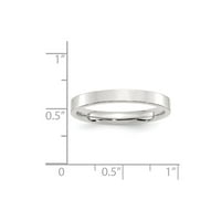 Comfort Fit Flat Size Band in Sterling Silver