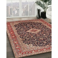 Ahgly Company Machine Wareable Indoor Rectangle Traditional Brown Red Area Rugs, 6 '9'
